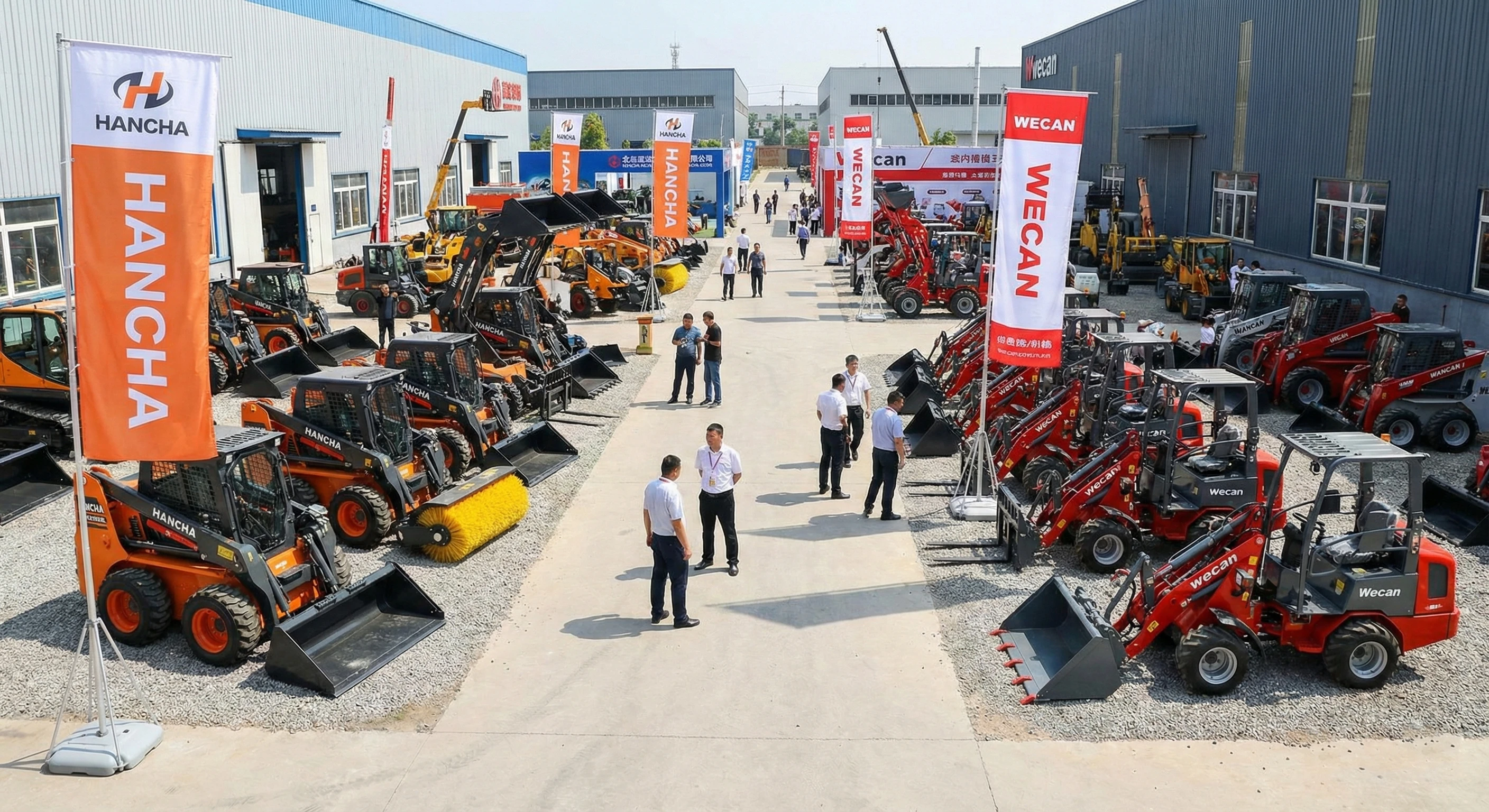 Китайские мини-погрузчики на выставочной площадке