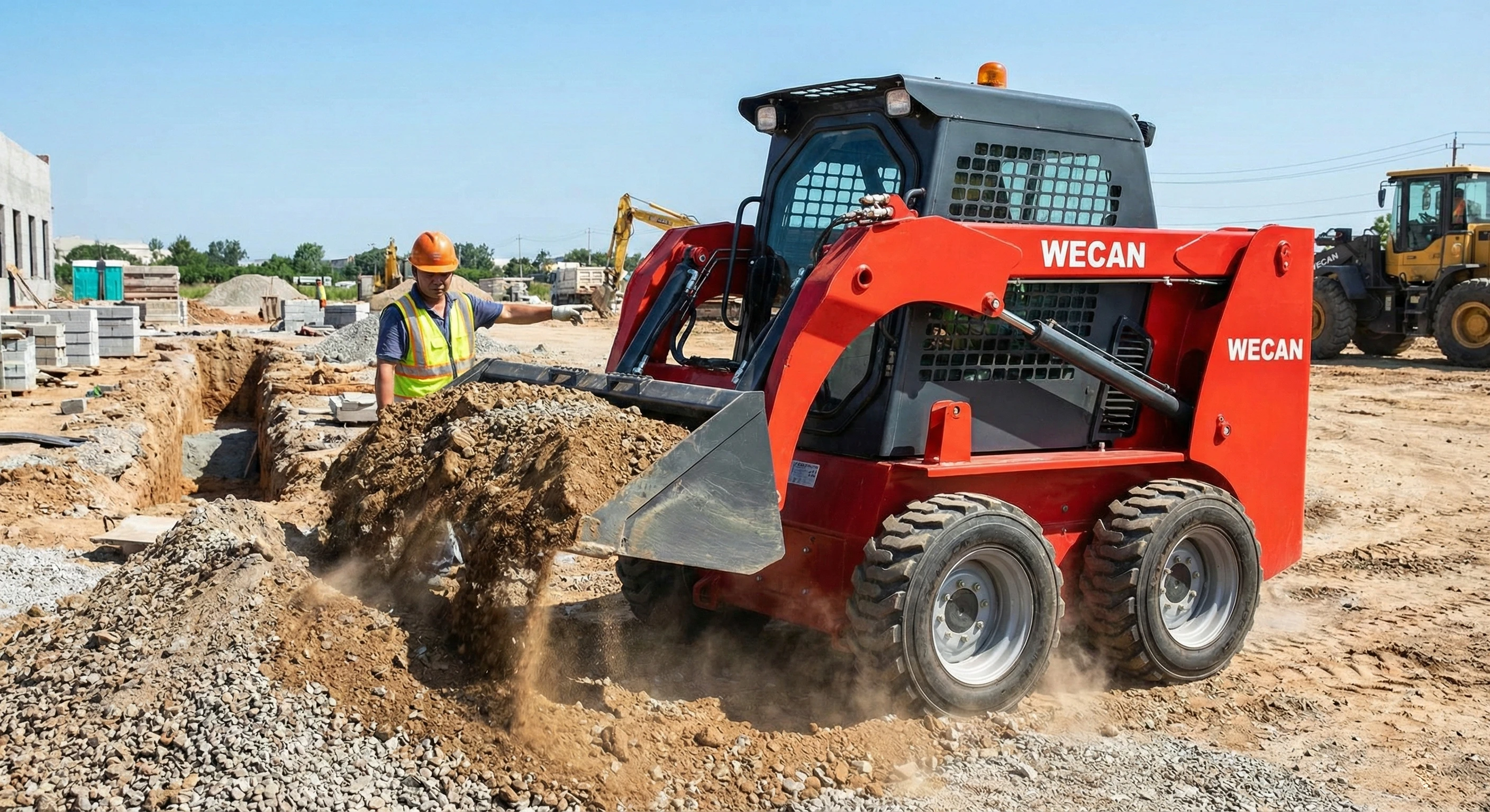 Мини-погрузчик WECAN в работе